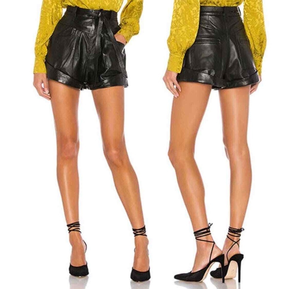 NWT L'Academie Savon Leather Shorts | Large
